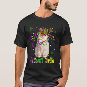 Mardi Gras Cat Cute Ragdoll Cat Carnival Mask T-Shirt