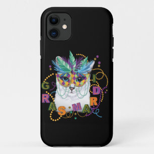 Mardi Gras Cat, Funny Mardi Gras iPhone 11 Case