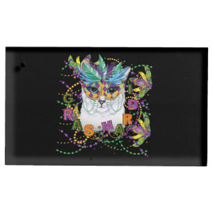 Mardi Gras Cat, Funny Mardi Gras Place Card Holder