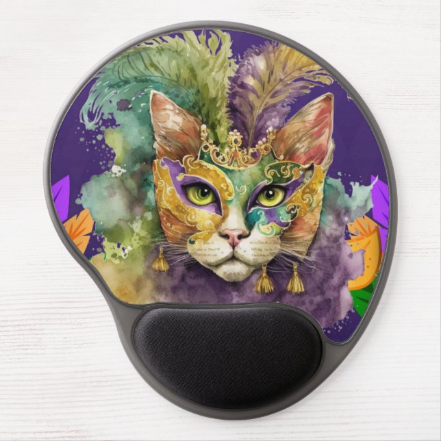 Mardi Gras Cat Mouse Pad (Front)