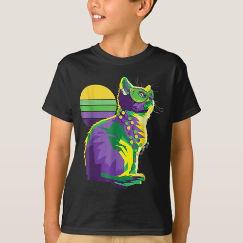 Mardi Gras Cat New Orleans Cat Lover T_Shirt