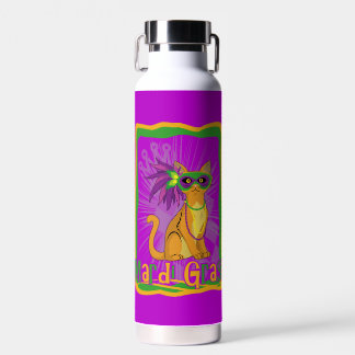 Mardi Gras Cat Water Bottle
