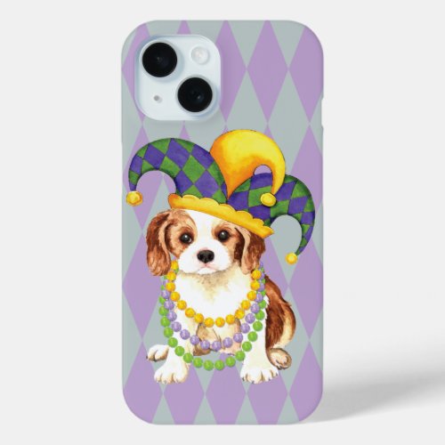 Mardi Gras Cavalier King Charles Spaniel iPhone 15 Case