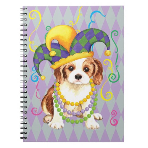 Mardi Gras Cavalier King Charles Spaniel Notebook