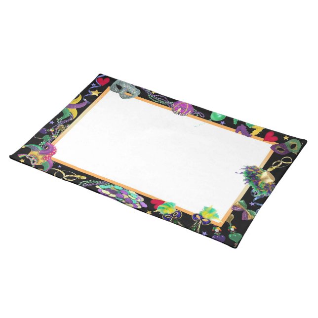 Mardi Gras Celebration Cloth Placemat (On Table)