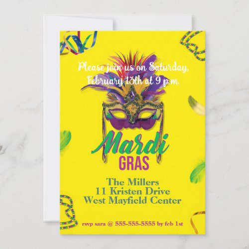 Mardi Gras Celebration Invitation