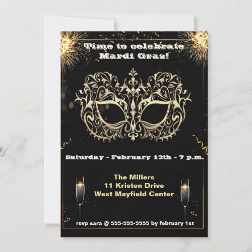 Mardi Gras Celebration Invitation