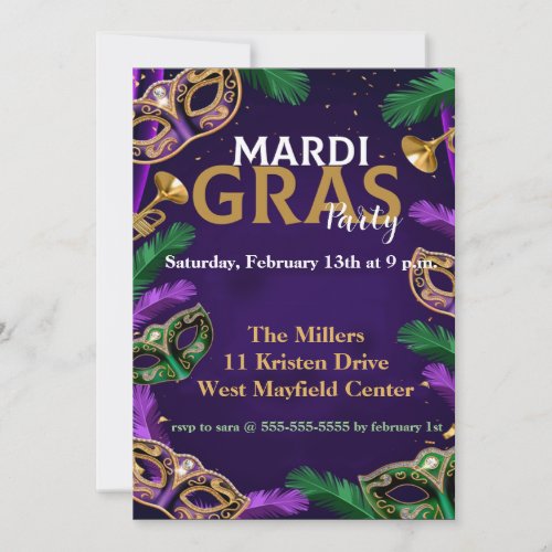 Mardi Gras Celebration Invitation