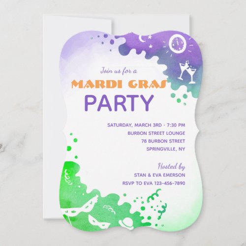 Mardi Gras Celebration Invitation