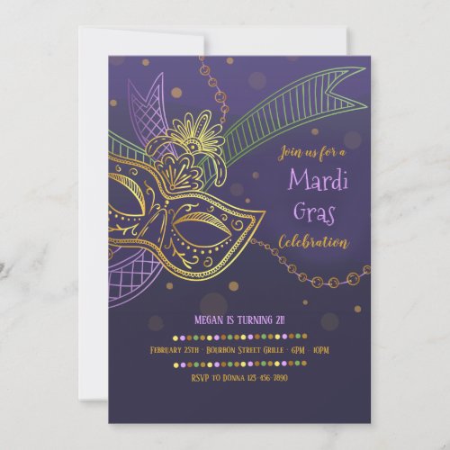 Mardi Gras Celebration Invitation