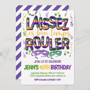 Mardi Gras Celebration Invitation