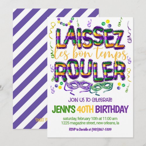 Mardi Gras Celebration Invitation