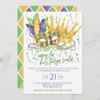 Mardi Gras Celebration Invitation