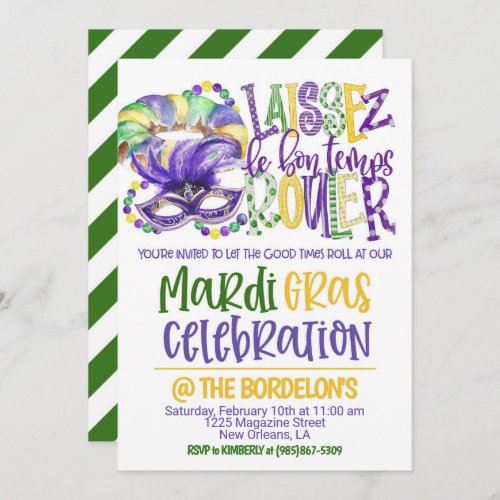 Mardi Gras Celebration Invitation