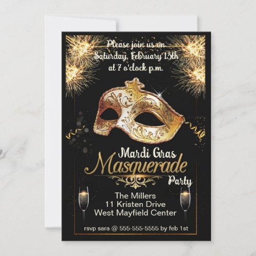 Mardi Gras Celebration Invitation