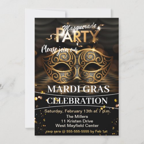 Mardi Gras Celebration Invitation