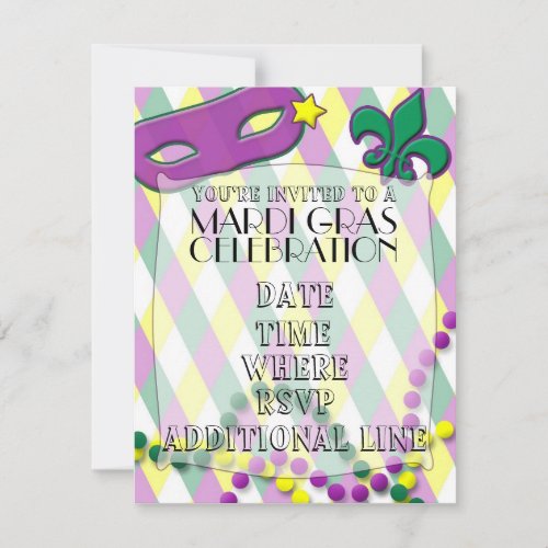 Mardi Gras Celebration Invitation