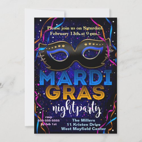 Mardi Gras Celebration Invitation