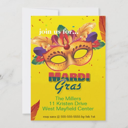 Mardi Gras Celebration Invitation