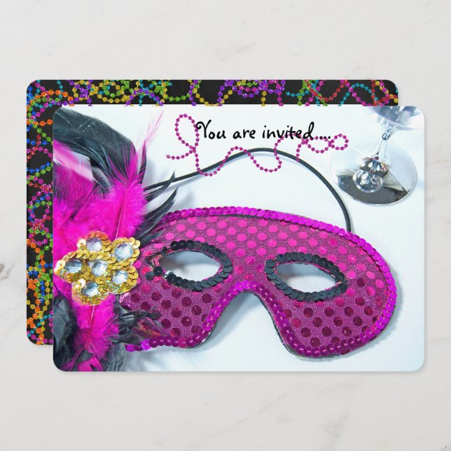 Mardi Gras Celebration Invite (Front/Back)