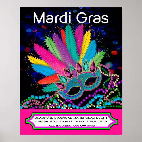 Mardi Gras Celebration Party Poster