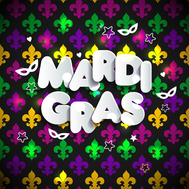 Mardi Gras Celebration  Square Sticker (Creator Uploaded)