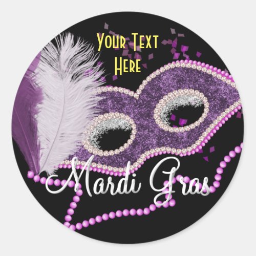 Mardi Gras Celebrations Fancy Mask Party Classic Round Sticker
