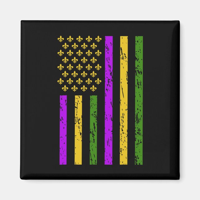Mardi Gras Celebrations Us Mardi Gras Flag  Magnet (Front)