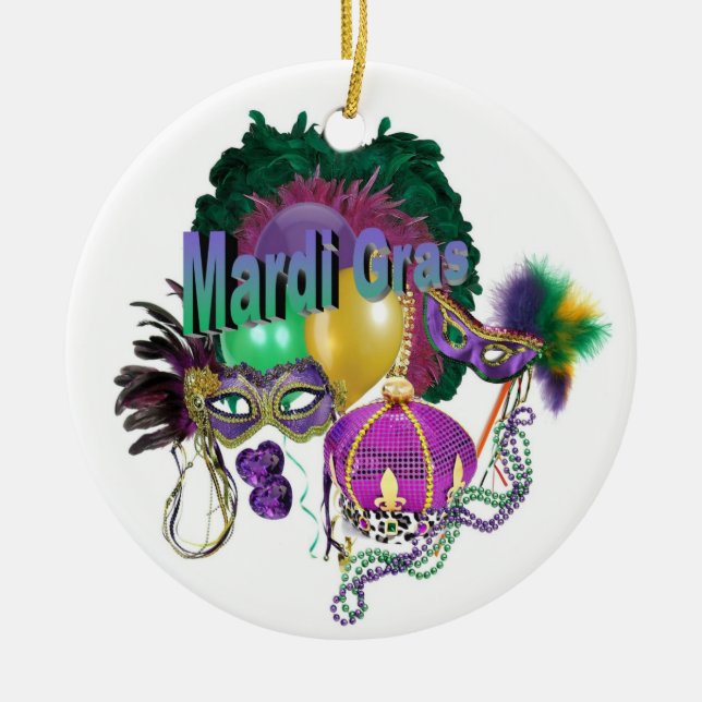 Mardi Gras Ceramic Ornament (Front)