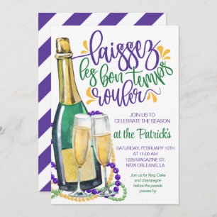 Mardi Gras Champagne Invitation