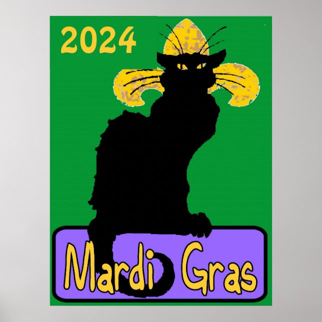 Mardi Gras Chat Noir, edit date Poster (Front)