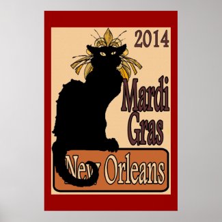 Mardi Gras Chat Noir Poster