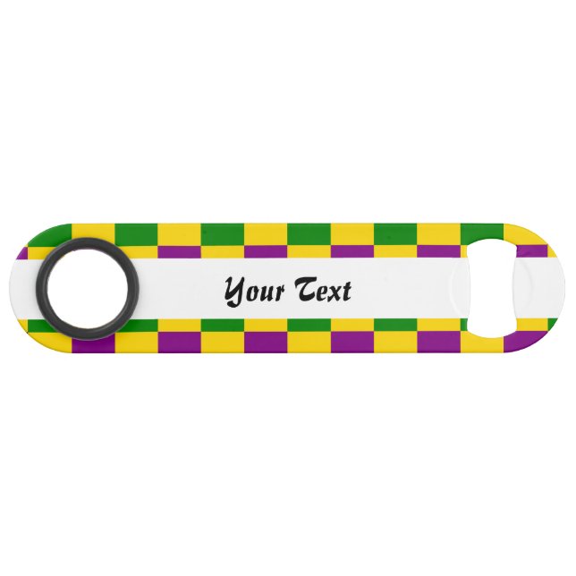Mardi gras checkered pattern bar key (Front (Horizontal))