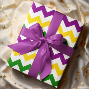 Mardi Gras Chevron Pattern Wrapping Paper