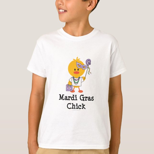 Mardi Gras Chick Kids T shirt (Front)