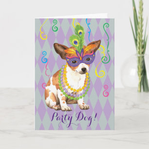 Mardi Gras Chihuahua Card