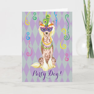 Mardi Gras Chinese Crested Card