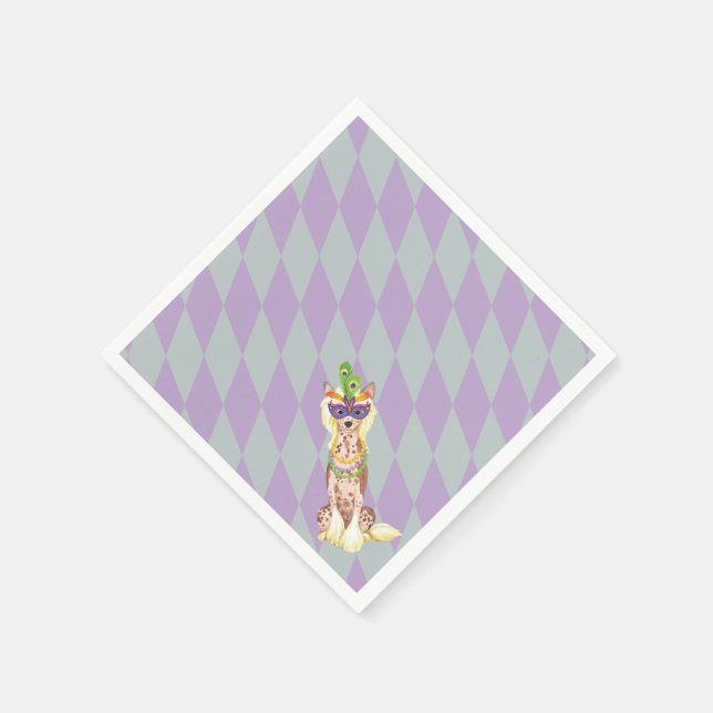 Mardi Gras Chinese Crested Paper Napkins (Corner)