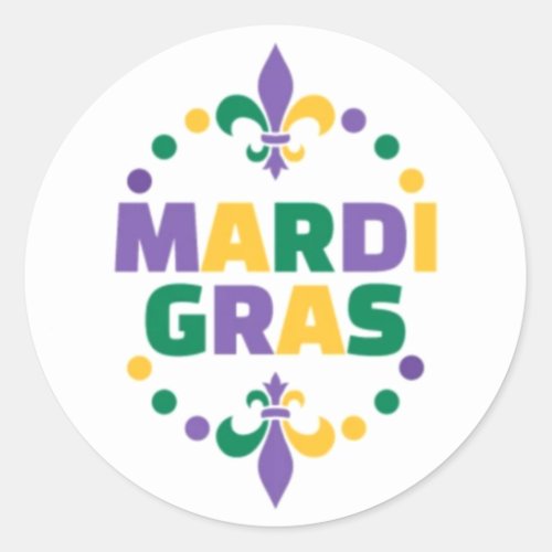 Mardi Gras Classic Round Sticker