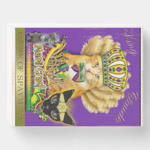 Mardi Gras Claude Wood Frame Wooden Box Sign