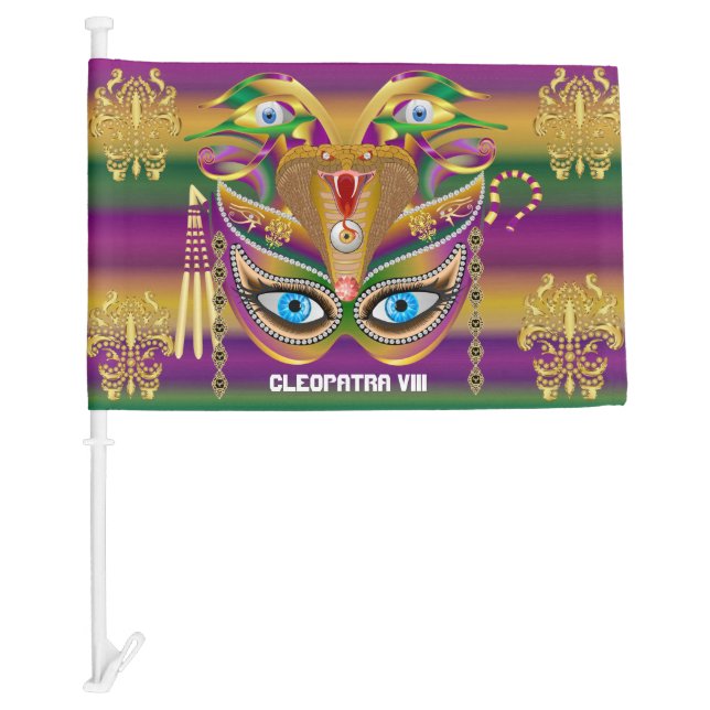 Mardi Gras Cleopatra 8 HOT Read Description Below Car Flag (Front)