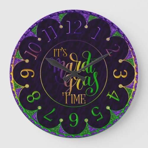 Mardi Gras Clock Colorful Its Mardi Gras Time La Large Clock