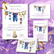 Mardi Gras Clothesline Boy Baby Shower