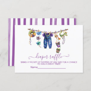 Mardi Gras clothesline Diaper Raffle card