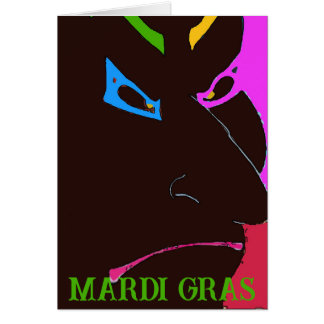 Mardi Gras Clown Face, add text,  Cards