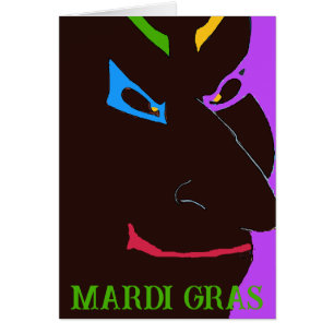 Mardi Gras Clown Face, add text, Cards
