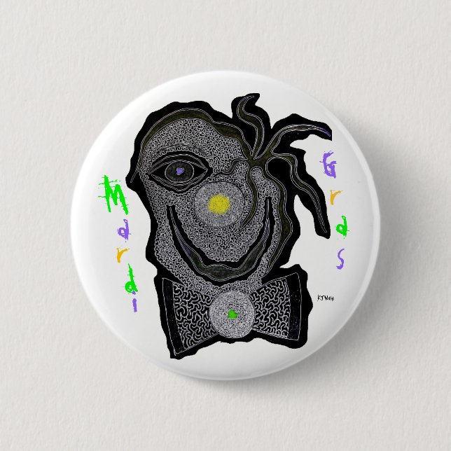 MaRdI gRaS cLoWn Pinback Button (Front)