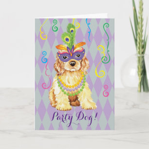 Mardi Gras Cocker Spaniel Card