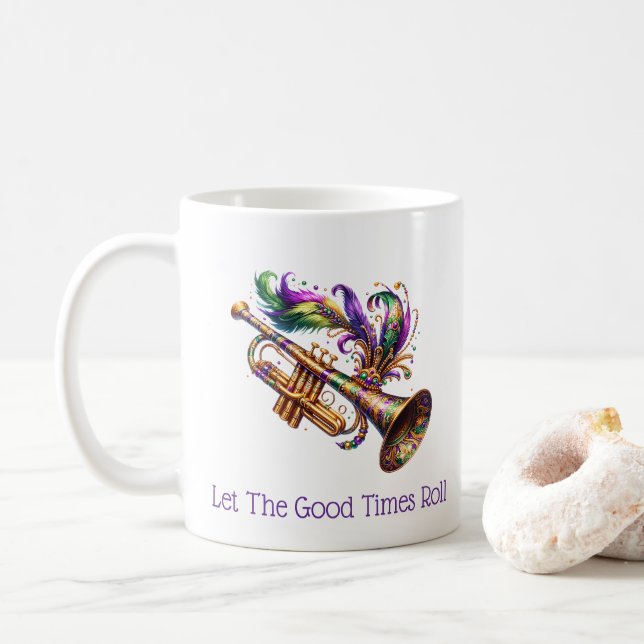 Mardi Gras  Coffee Mug (With Donut)