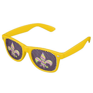 Mardi Gras Colored Fleur De Lis Novelty Glasses